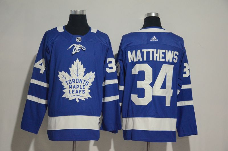 Men 2017 NHL Men Toronto Maple Leafs #34 Matthews blue  Adidas Jerseys